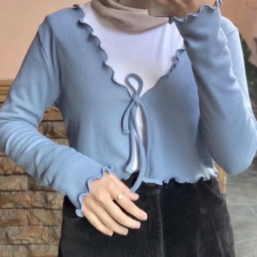 Cardigan taly croptop wanita korea style Atasan