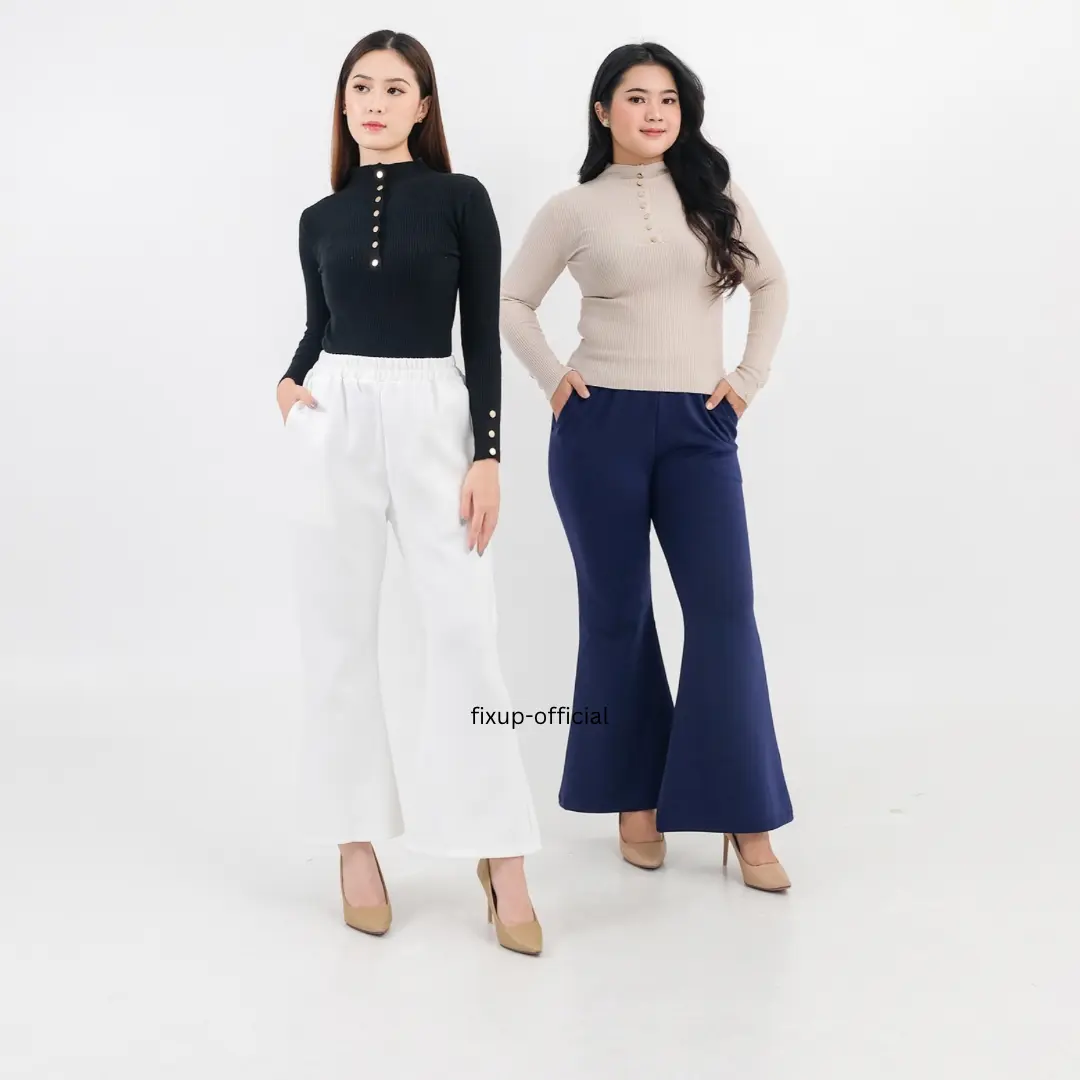 FIXUP - S-XXXXL Celana Cutbray Wanita Scuba Cutbray HighWaist Jumbo