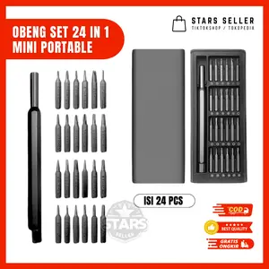[BS] Obeng Set 24 in 1 Magnet Magnetic Reparasi HP Obeng HP / Obeng Komputer / Obeng Jam / Obeng Tamiya Berbahan Alumunium Screwdriver Tool Kit