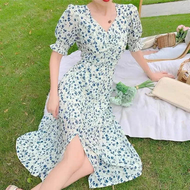 ZLORE - #DF01 Dress Bunga Import Warna Broken White/ Korean Broken White Flower Dress - 100% IMPORT 0