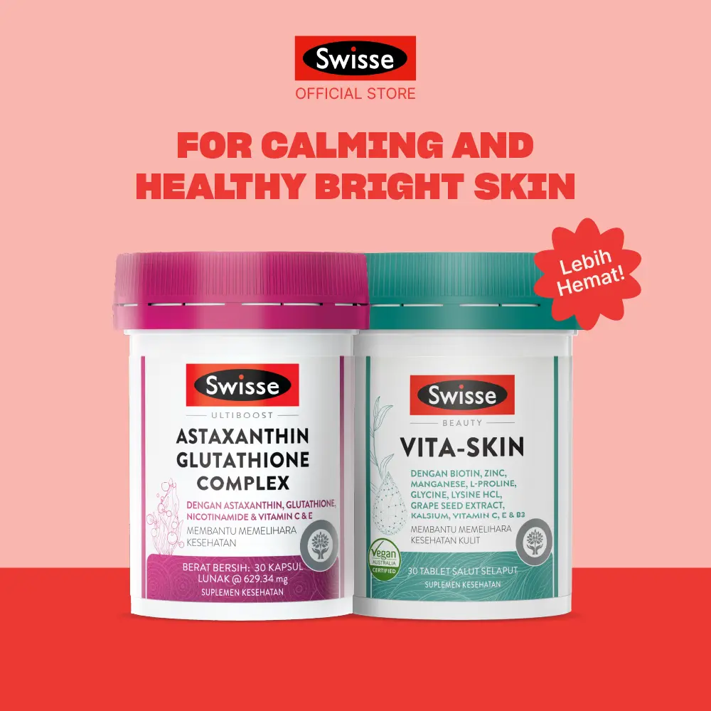 Bundling Swisse Ultiboost Astaxanthin Glutathione Complex 30s + Swisse Beauty Vita Skin 30s - Shop