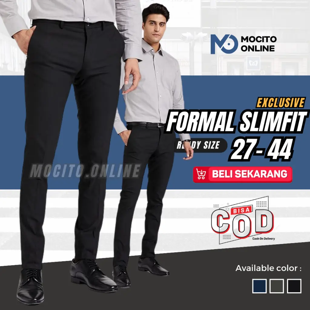 Celana Bahan Pria Formal Panjang Kerja Kantor Big Size Jumbo Slimfit 27-44 Premium