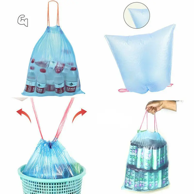 Kantong Plastik Sampah Set 5 Roll Plastik Sampah Kresek Rumah Tangga Dengan Tali Terbaru -LD-1 5