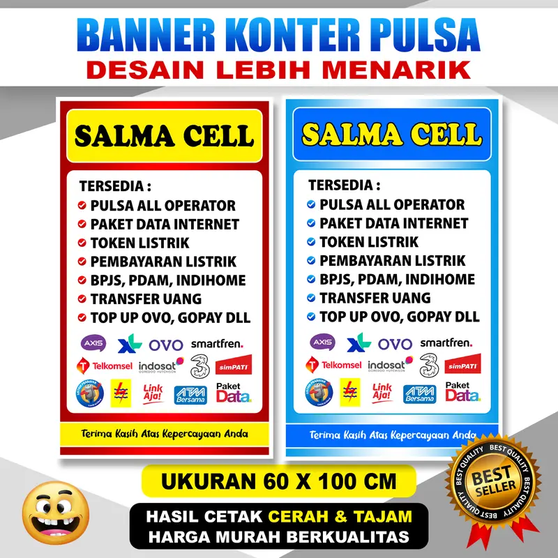 BANNER SPANDUK KONTER PULSA ukuran 60x100 cm 0