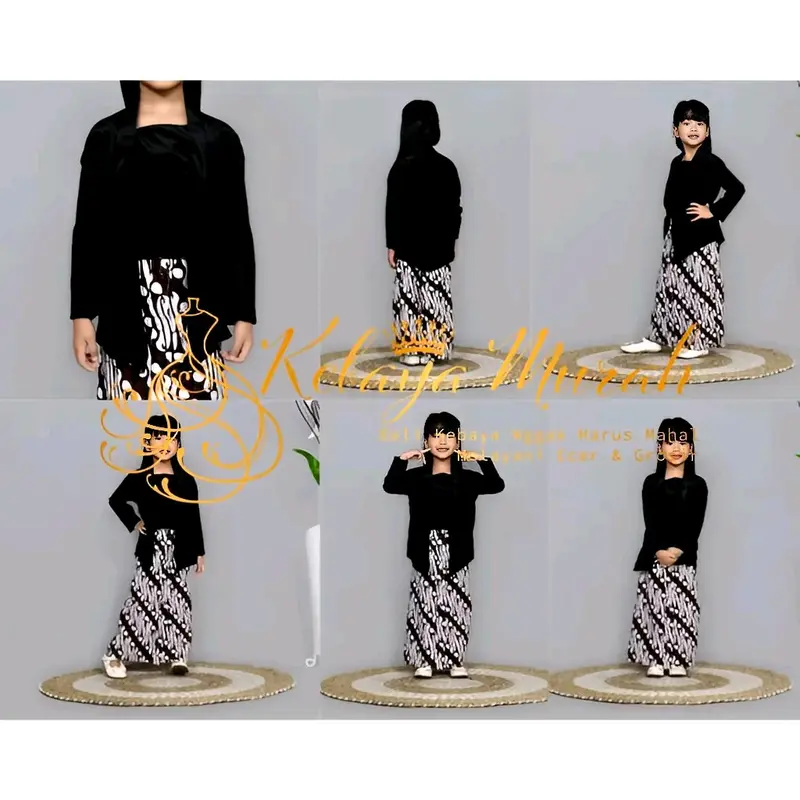 Setelan Kebaya Bludru Anak Kutubaru || Set Kebaya Bludru Anak Perempuan || Seragam Adat Anak Perempuan 9-10 Tahun Yellow || Rok Motif 1