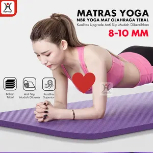 Yoga Matt Gym 15MM Matras Dengan Free Tali Strap 185 x 61 cm Mattres Olahraga