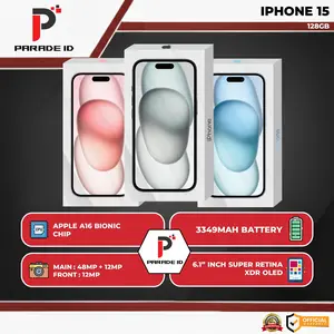 [ TIKTOK ] [ PID X WW ] APPLE IPHONE 15 128GB GARANSI RESMI INDONESIA | A16 BIONIC CHIP | 48MP + 12MP CAMERA | 6.1" INCH SUPER RETINA XDR OLED