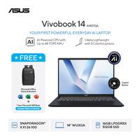 Gambar Asus Vivobook 14 A1407QA [SNAPDRAGON X X1 26 100|RAM 16GB|SSD 512GB|Win11|OHS24+365] dari megacom.id Kota Administrasi Jakarta Pusat 1 Tokopedia