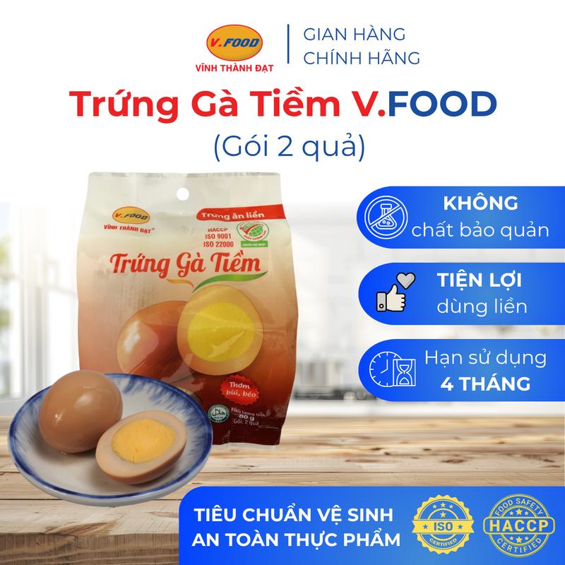 Trứng gà tiềm ăn liền V.Food gói 2 quả không chất bảo quản
