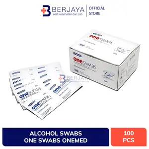 Tisu Alkohol / Ethyl Alcohol Swab 70% isi 100 pcs One Swab Oneswabs Onemed