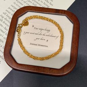 Gelang  Tangan Wanita, SUNQ, Rekaan Gelombang Bergaya, Gelang tahankarat Bulu Bersalut Emas Elegan, Hadiah Indah women jewelry Rantai Bangles Barang Kemas Bracelets