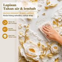 Gambar PAUS BIRU  |  Wallpaper Dinding Pintu Masuk 3D Timbul Motif Bunga Emas Mewah Ukuran 1.2×2.8m Perekat Sendiri Anti Air dari PAUS BIRU MEDAN Kab. Tangerang 5 Tokopedia
