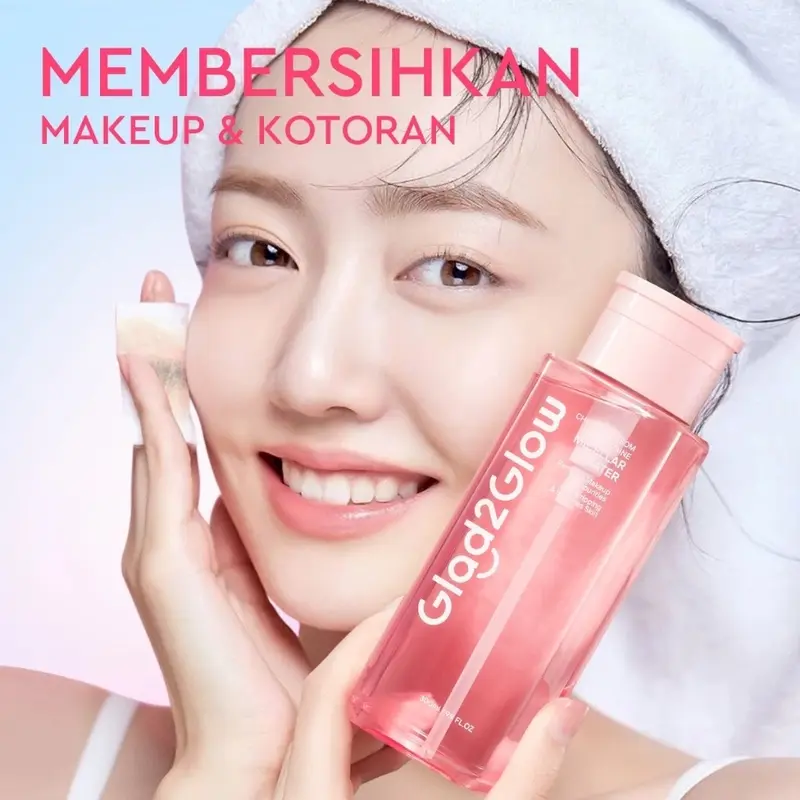 Glad2Glow Cherry Blossom Betaine Micellar Water 300ml Pembersih Wajah Make Up Remover Cleansing Water dan Melembabkan Wajah 2