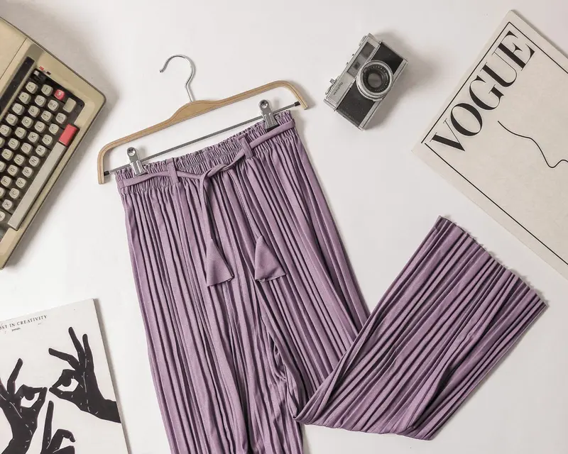 Celana Pensil Plisket BB / Kulot Pensil BB / Pleated Pencil Pants / Pleated Pants midi najwa Wanita Panjang Kancing Hitam Rayon Crinkle celanakulot rok span ombre 8