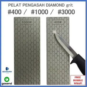 Batu Pengasah Pelat Asah Asahan Pisau Diamond Sharpening Sharpener Plate 400 1000 3000 Dapur Peralatan