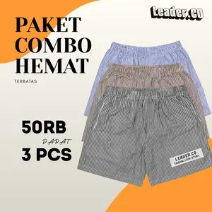 BOXER SALUR 3 PCS 50RB Combo Hemat CELANA BOXER PRIA DAN WANITA MOTIF SALUR LIDI