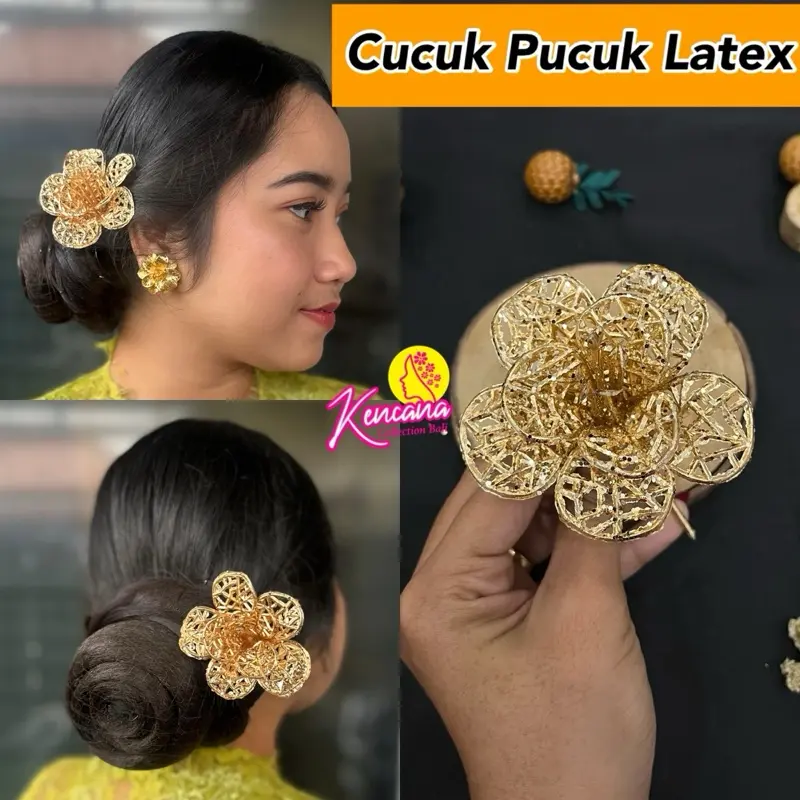 Tusuk Bunga Latex/hiasan Bunga Gold-Aksesoris kundangan Wanita 2