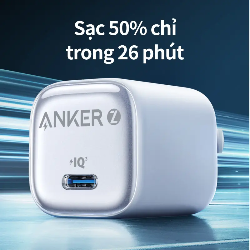 Củ Sạc Nhanh Anker Zolo GaN 20W/30W | 1Cổng USB-C | Chân Gập Nhỏ Gọn | Công Nghệ PowerIQ 3.0 | Sạc Nhiệt Độ Thấp - A26999/8 | BigBuy360 - bigbuy360.vn