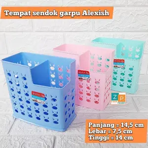 ALEXISH Tempat Sendok dan Garpu 2  Buah Sekat / wadah sendok plastik dua sekat