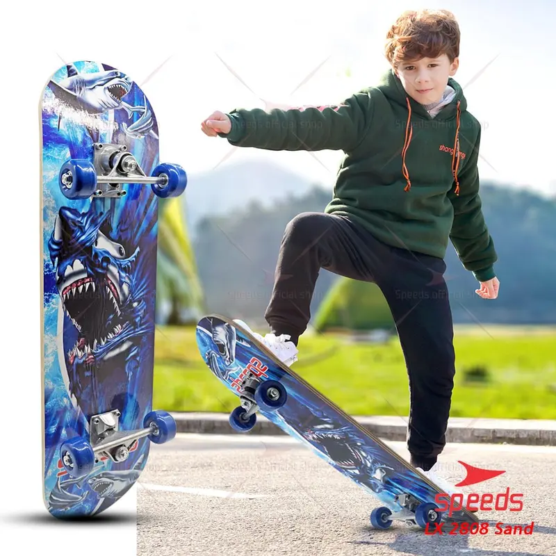 Papan Skateboard  Sand Dewasa Remaja Olahraga Skate Board Roda Outdoor Lapisan Pasir Papan Fullset 0028-2808 5
