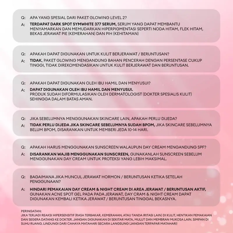 [AISAR KHALED] [Free Pouch] [Effo Sunscreen 10ml] KYMM SKIN Glow Package Level 2 [Aqua FW 100ml, Gentle FM 100ml, Day & Night Cream 10gr, Symwhite Serum 20ml] Perawatan Facial Noda Hitam Bekas Jerawat Pencerah Pelembab Mencerahkan Wajah Kusam 1