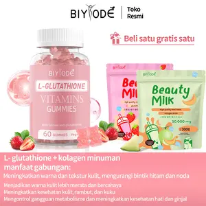 BIYODE FDA/HALAL Glutathione GLUTATHIONE+collagen drinks/Vitamin/Minyak lkan/daun kelor | pemutih badan |collagen pemutih seluruh tubuh |magnesium vitamin | vitamin d3 | gluta white | 120 tablet | Beli satu gratis satu