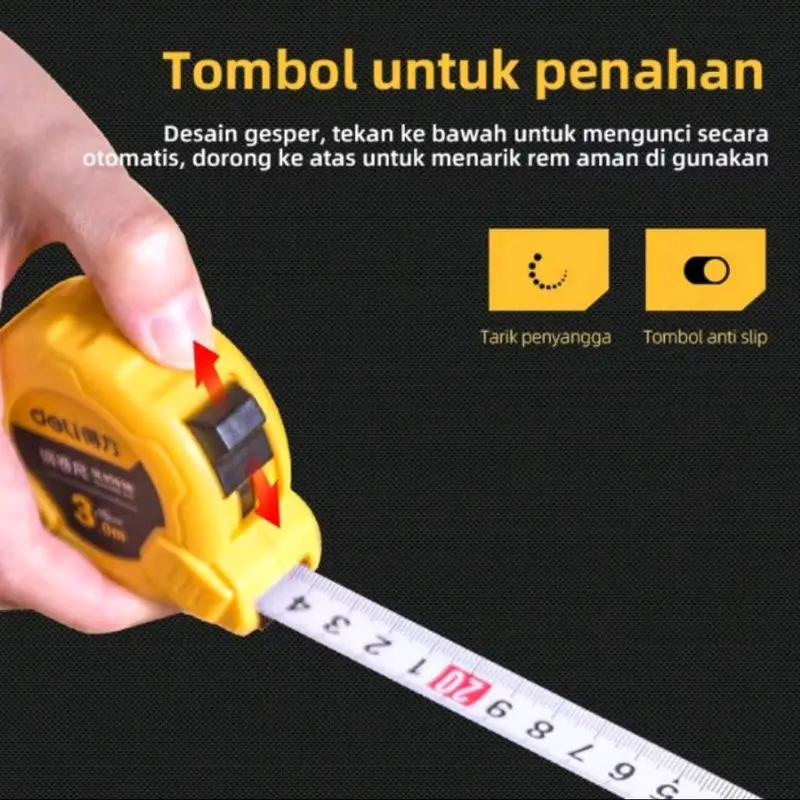 Deli measure tape meteran deli 3 m Edl9003b 4