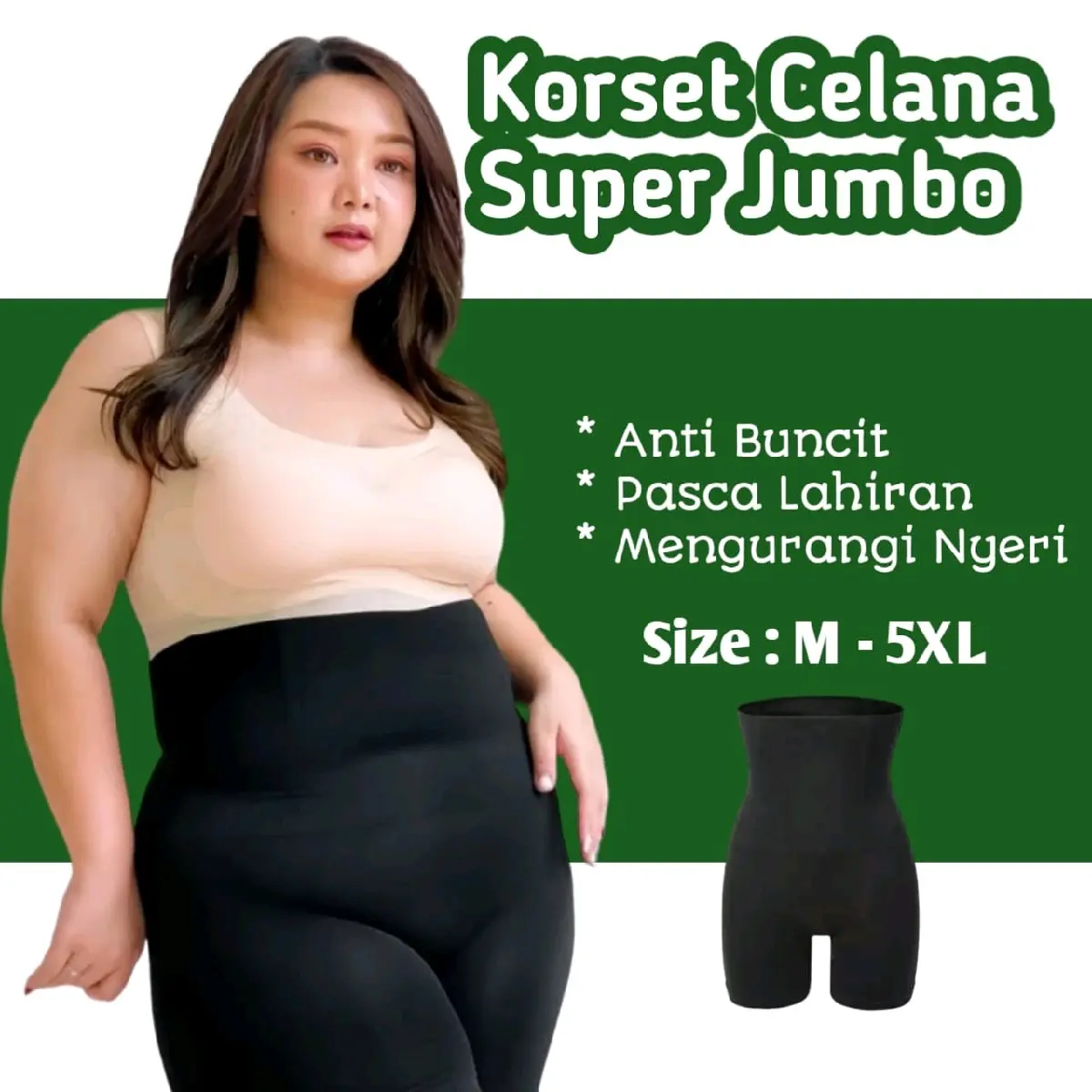 MABHUNGA M-6XL 45-135 kg Celana Korset Ukuran Jumbo High Waist Shapewear 4 Tulang Untuk Menyamarkan Kelebihan Perut - Paha / Celana Stagen Pasca Melahirkan