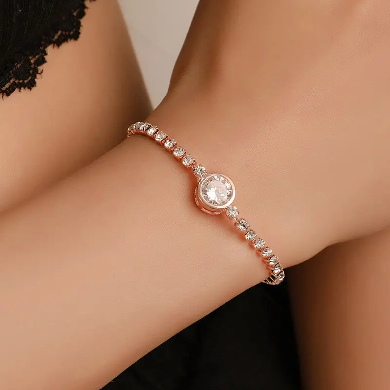 plated Gift Couple Diamond Love Bracelet Shinny Crystal art  phro