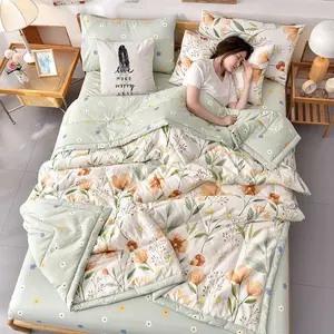 Simple Modern Air Condition Thin Blanket Summer Quilt Cotton Fluffy Plaid Blanket On The Bed Comfortable Comforter - quilt200x230cm 14:350850