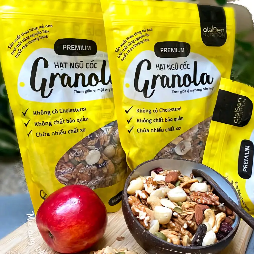Combo 2 Túi Granola Olaben 500g Ngũ Cốc Dinh Dưỡng vị Mật Ong Truyền Thống ngucoc hats end ngu co