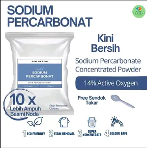 Sodium Percarbonate 1kg Bubuk Oksigen Pemutih Oxy Powder Ramah Lingkungan Tanpa Klorin Efektif Merontokkan Noda Oli Makanan Pembersih Penghilang