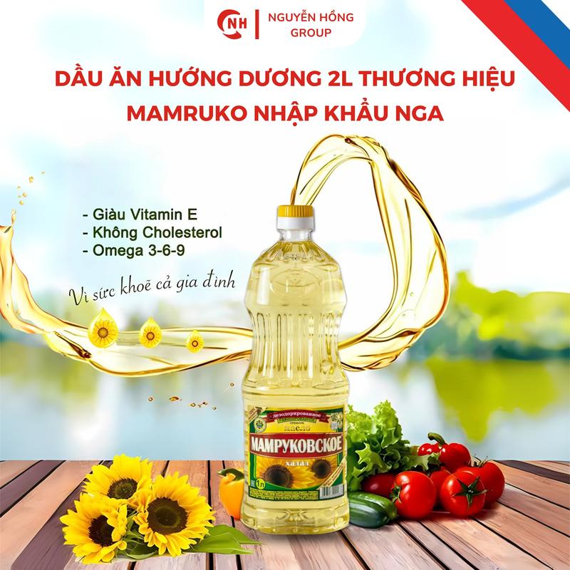  Dầu ăn hướng dương 2L thương hiệu Mamruko nhập khẩu Nga dầu ăn  art dầu  ăn 