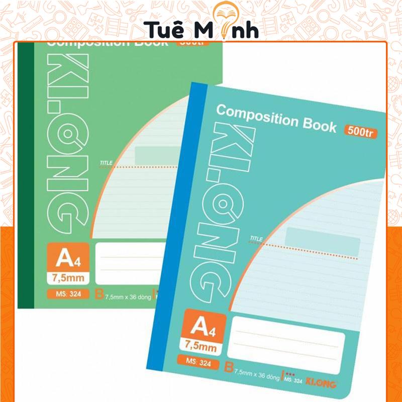 Vở Klong A4 500 trang kẻ ngang MS 324 Sổ may dán gáy Compostion Book