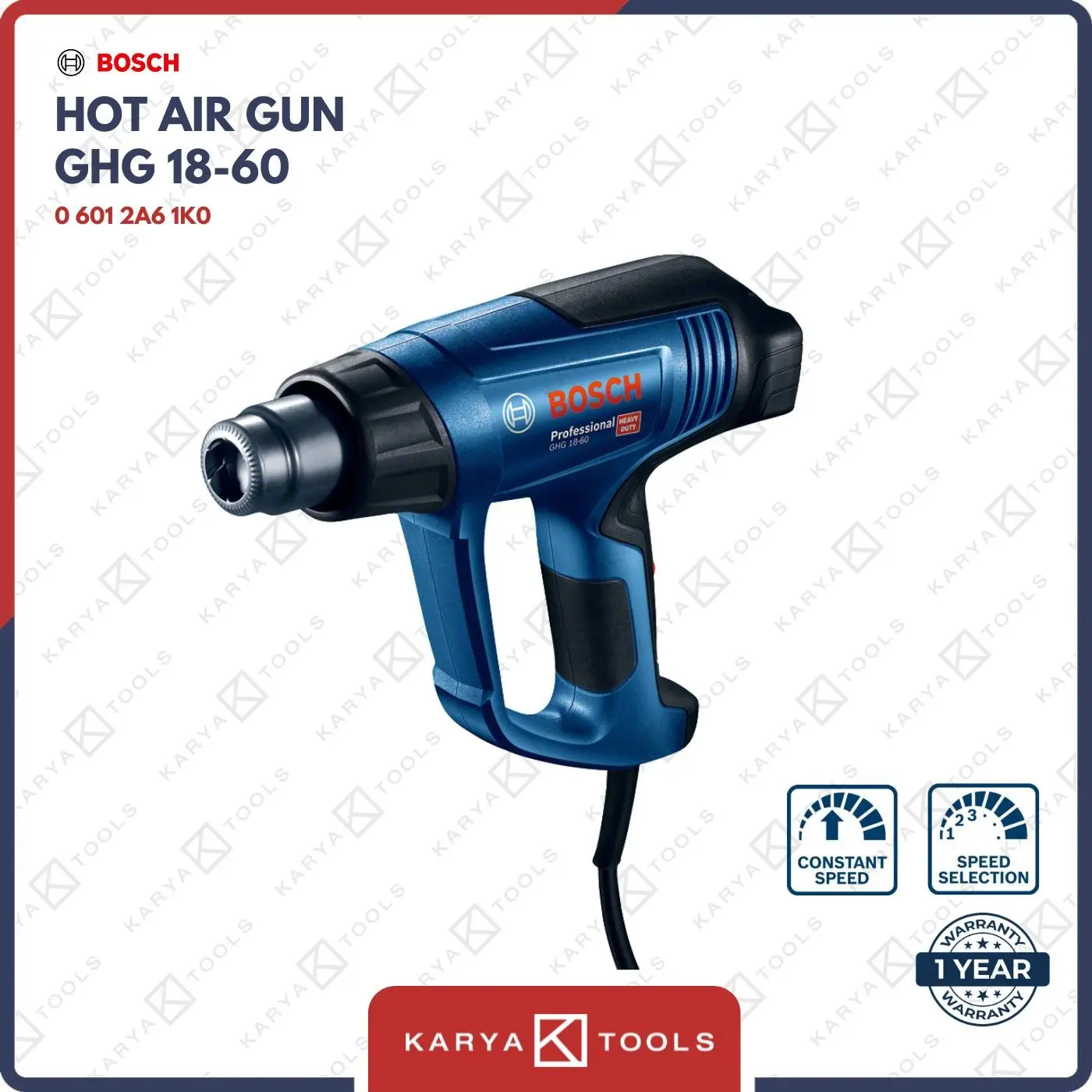 Bosch GHG 18-60 MESIN PEMANAS HOTGUN HEATGUN Air Listrik Aksesoris Metal