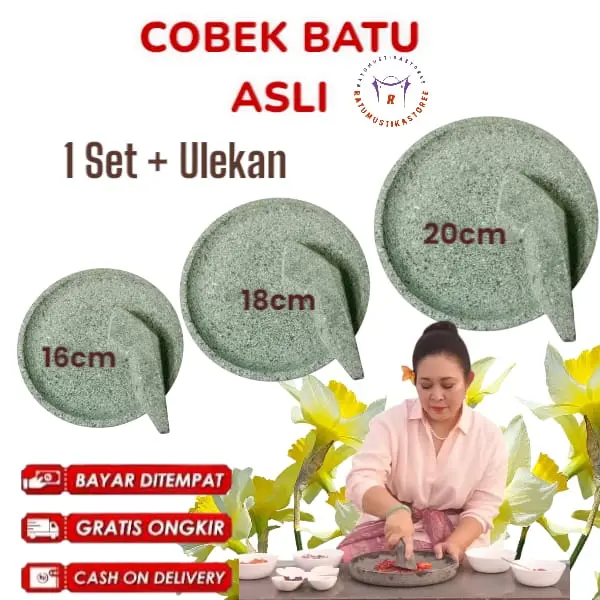 COBEK BATU ASLI COET 1 SET ULEKAN ORIGINAL COBEK BATU ASLI  100% ULEKAN BATU