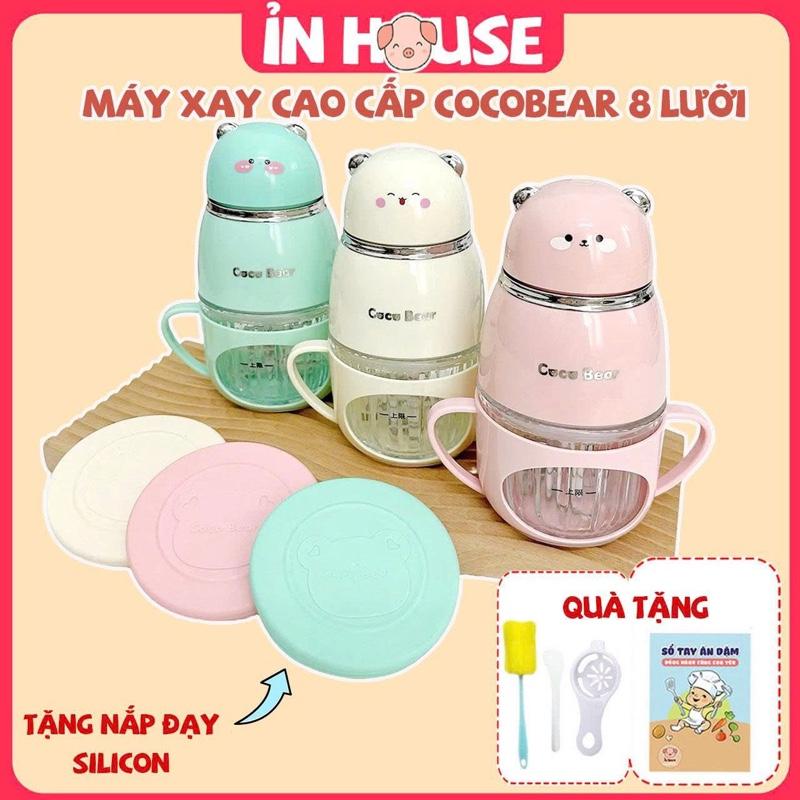  Máy xay ăn dặm Coco Bear 8 lưỡi dao xay phiên bản cao cấp tặng kèm nắp đậy cối silicon 