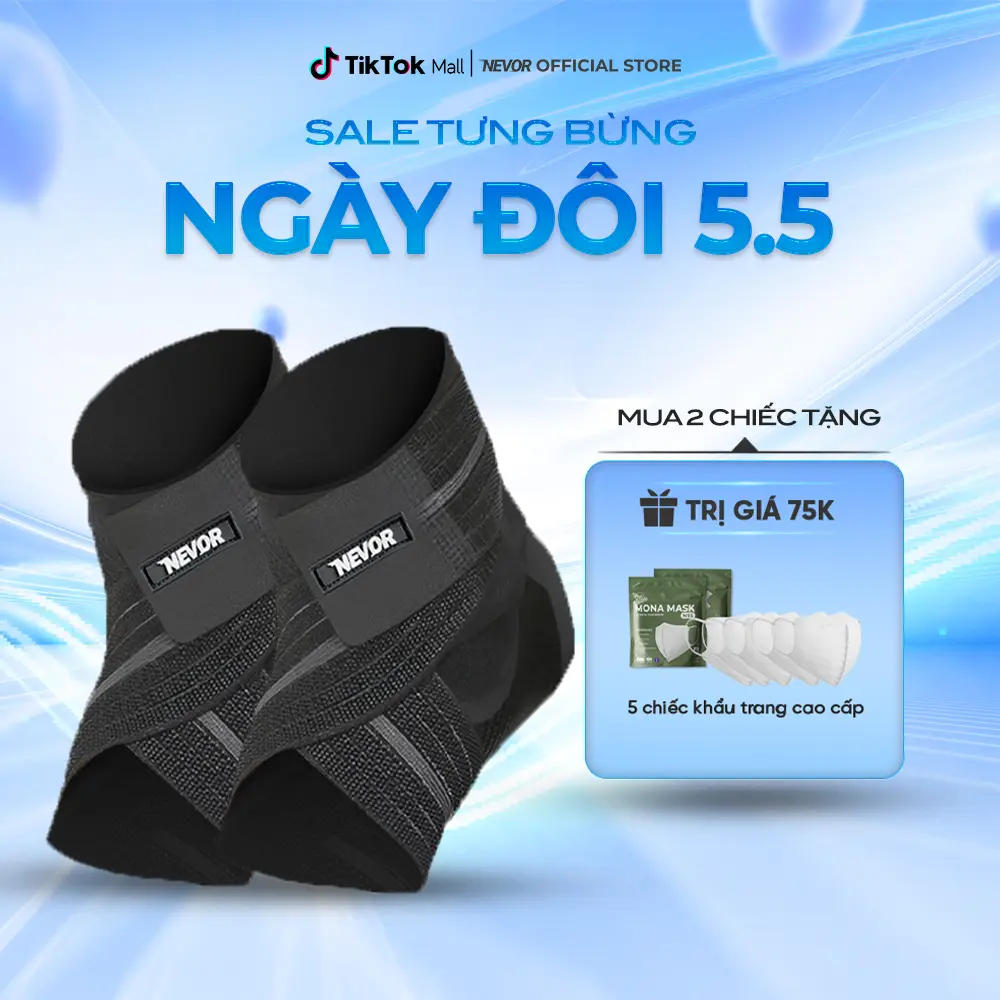 Nevor Băng quấn cổ chân BQCC04 Hỗ Trợ Phòng Tránh Chấn Thương, Hỗ Trợ Bảo Vệ Cổ Chân Khi Chơi Thể Thao Phụ Kiện Sports Băng Thể Thao bang  goi