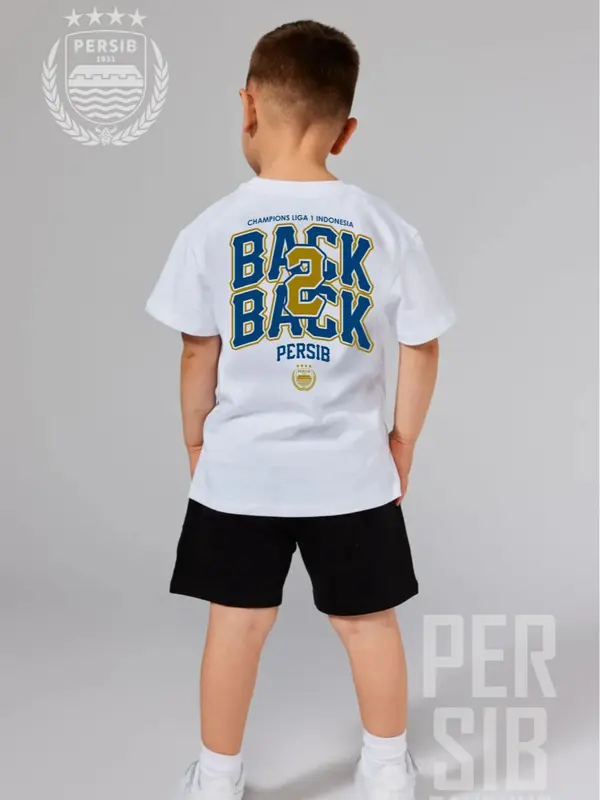 T-shirt Kaos Anak Persib Back to Back Juara Liga 1 Unisex - Bahan Cotton Combed 24s Lembut Nyaman 5
