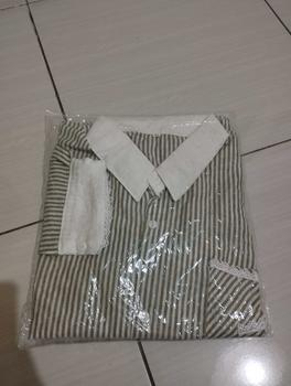 Product Review of Lulu blouse strip salur premium LD 110 120 130 140 kemeja crop jumbo from c**🦋 1