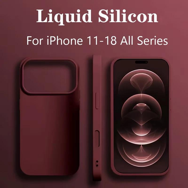 Ốp lưng điện thoại bằng silicone lỏng cho iPhone 18 Pro Max, tương thích với iPhone 16/15/12/14/13/17 Pro Max, chống sốc