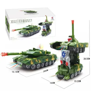 Mainan Mobil Robot Tentara Combat Tank Deformation Military Car 8992