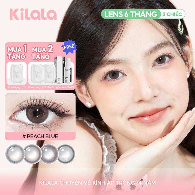 1 cặp Kính áp tròng Kilala lens 6 tháng màu Đen Nâu Xám Lục Lam Hồng DIA 14.2mm độ cận 0-7 bộ sưu tập màu sắc đa dạng hợp với nhiều phong cách Thích hợp đi học
