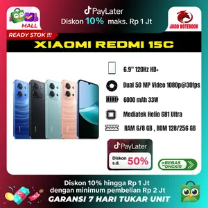 Xiaomi Redmi 15C 8GB 256GB Garansi Resmi Indonesia Layar 6.9 Inch IPS LCD Refresh Rate 120Hz Kamera 50MP Baterai 6000mAh Android 14