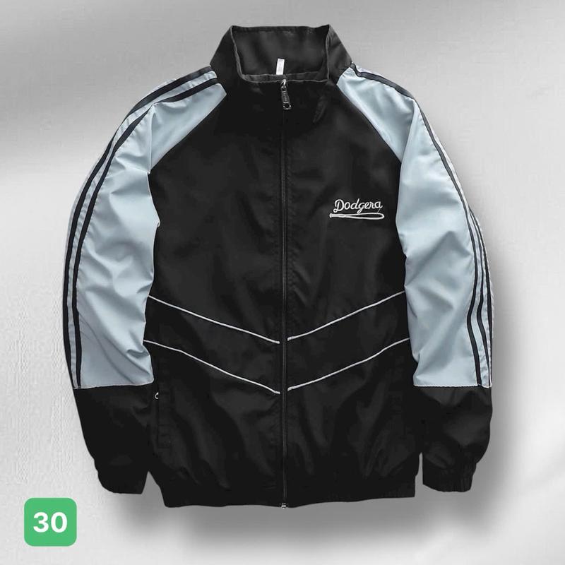 Áo khoác dù nam màu đen áo gió nam phối kẻ sọc chất liệu dù 2 lớp chống nắng phong cách trẻ trung kiểu dáng mới AKD30 Menswear Dài Tay Jacket