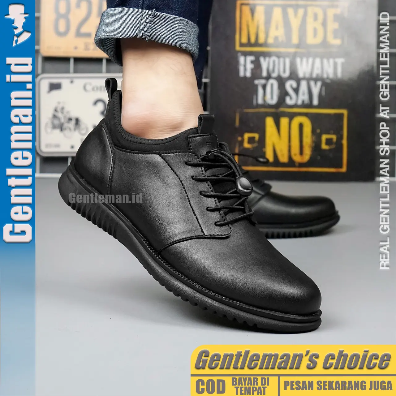 GENTLEMAN Salvatore Sepatu Formal Pantofel Pria Casual Hitam Kerja Shoes