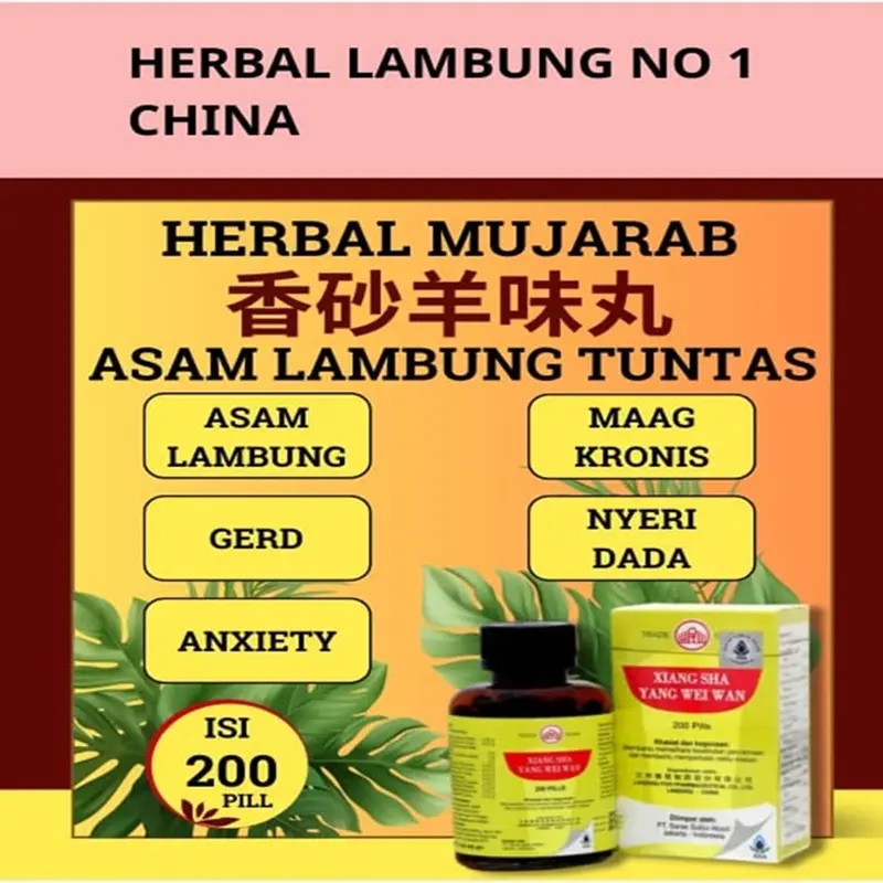 OBAT ASAM LAMBUNG CINA BPOM MUJARAB XIANG SHA YANG WEI WAN ORIGINAL 0