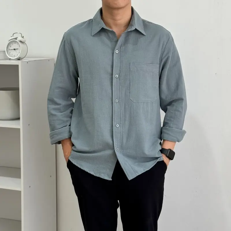 kemeja pria. kemeja linen lengan panjang kemeja linen premium kemeja pria linen kemeja pria lengan panjang 5