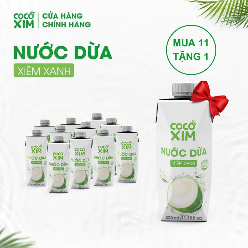 MUA 11 HỘP TẶNG 1 HỘP COMBO 11 Hộp Nước Dừa Cocoxim Các Loại 330ml Hộp