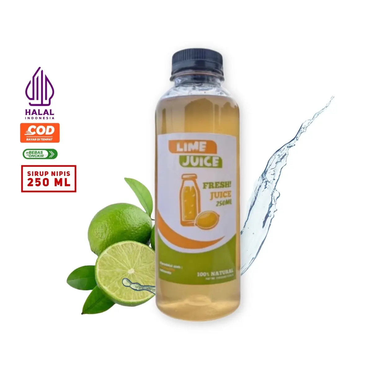 Sirup JERUK NIPIS 250ml gula murni siap seduh rasa lemonade lime juice Manis purnamalife